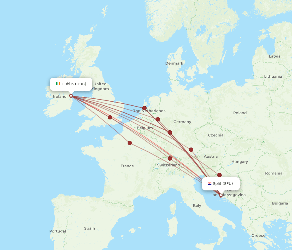 DUB-SPU flight routes