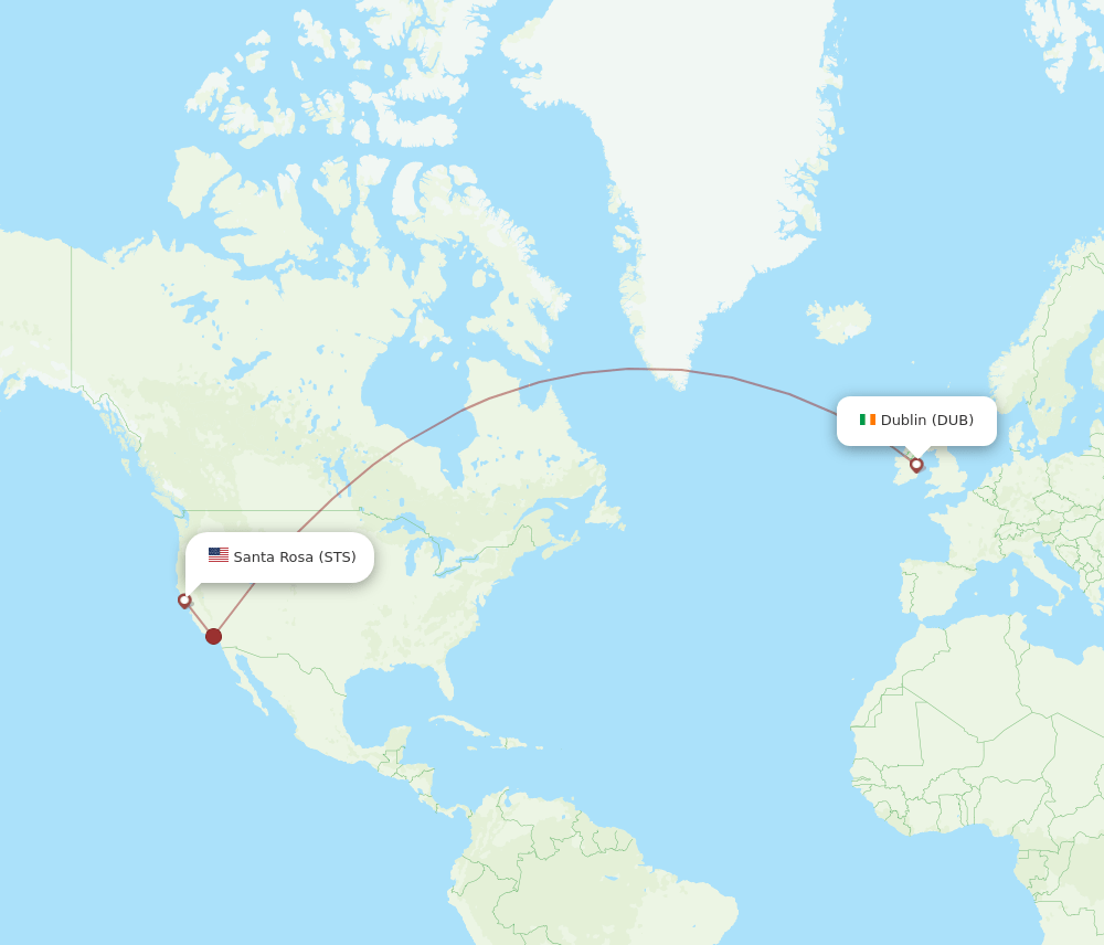 DUB-STS flight routes