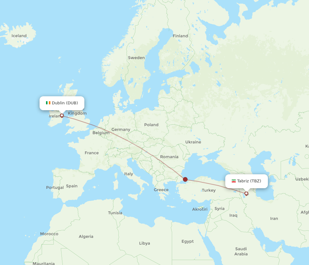 DUB-TBZ flight routes