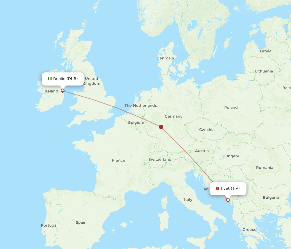 DUB-TIV flight routes