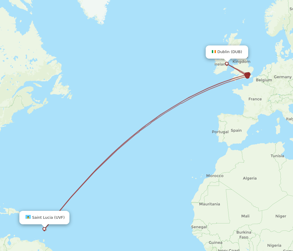 DUB-UVF flight routes