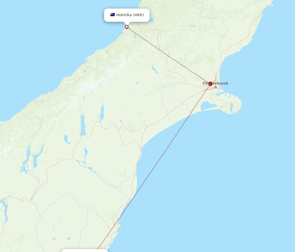 DUD-HKK flight routes