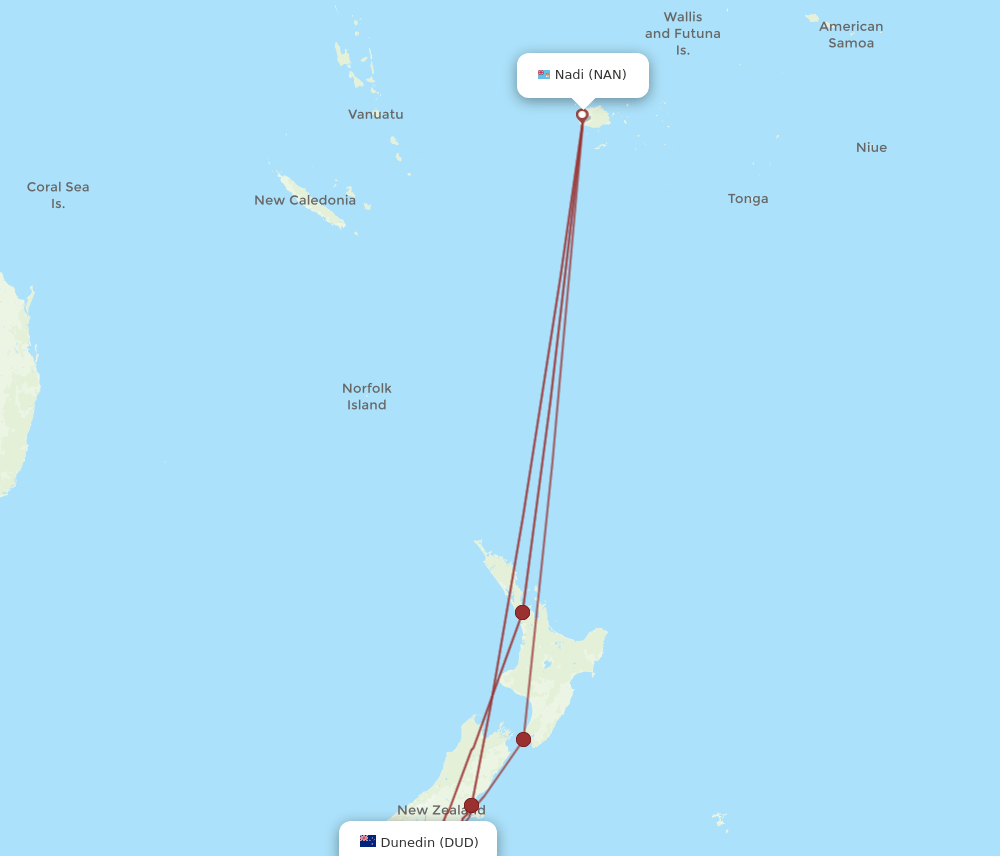 DUD-NAN flight routes