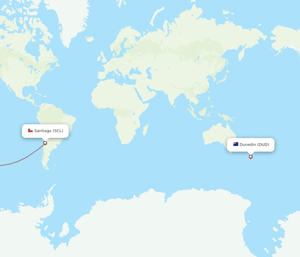 DUD-SCL flight routes