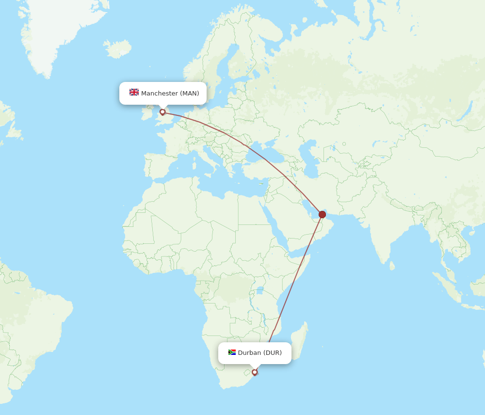 DUR-MAN flight routes