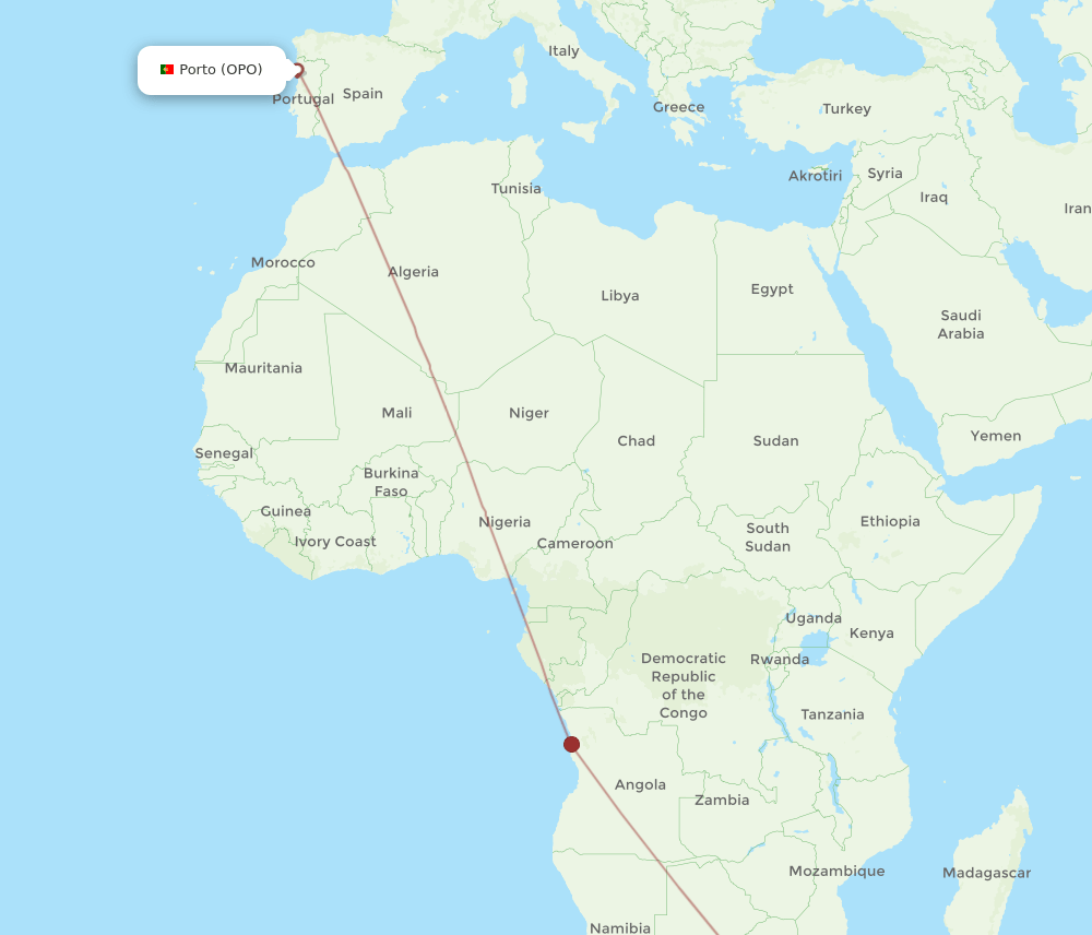 DUR-OPO flight routes