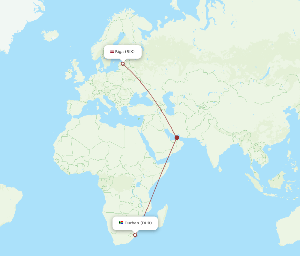 DUR-RIX flight routes