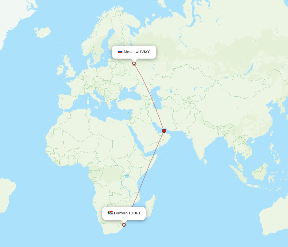 DUR-VKO flight routes