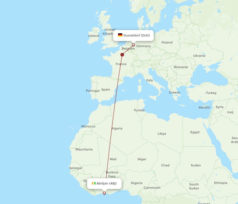 DUS-ABJ flight routes