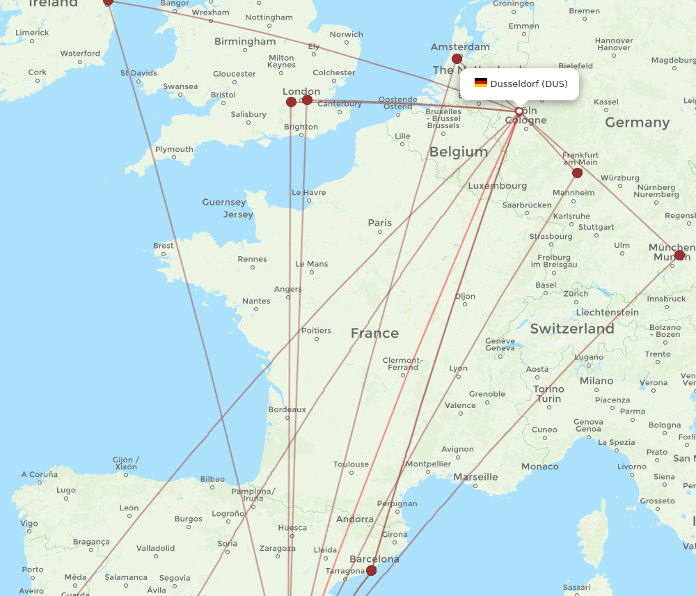 DUS-ALC flight routes