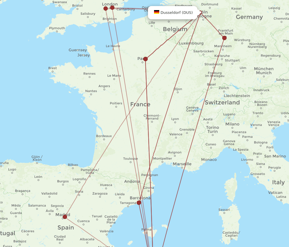 DUS-ALG flight routes