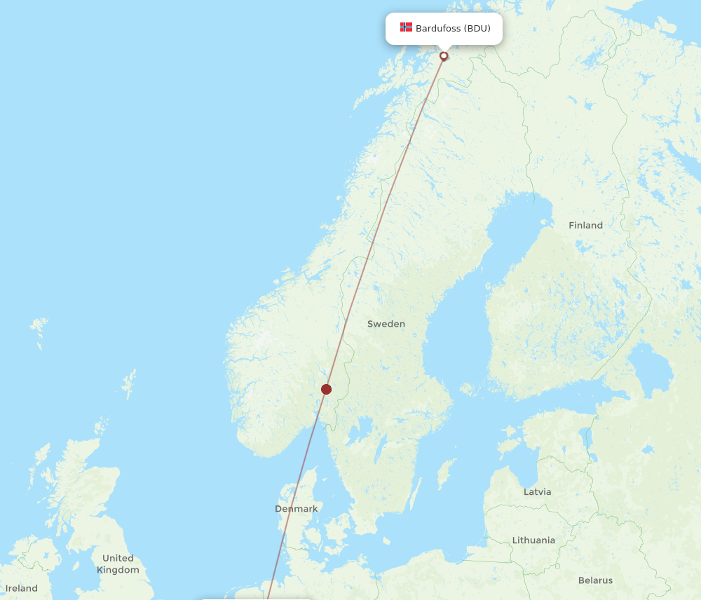 DUS-BDU flight routes