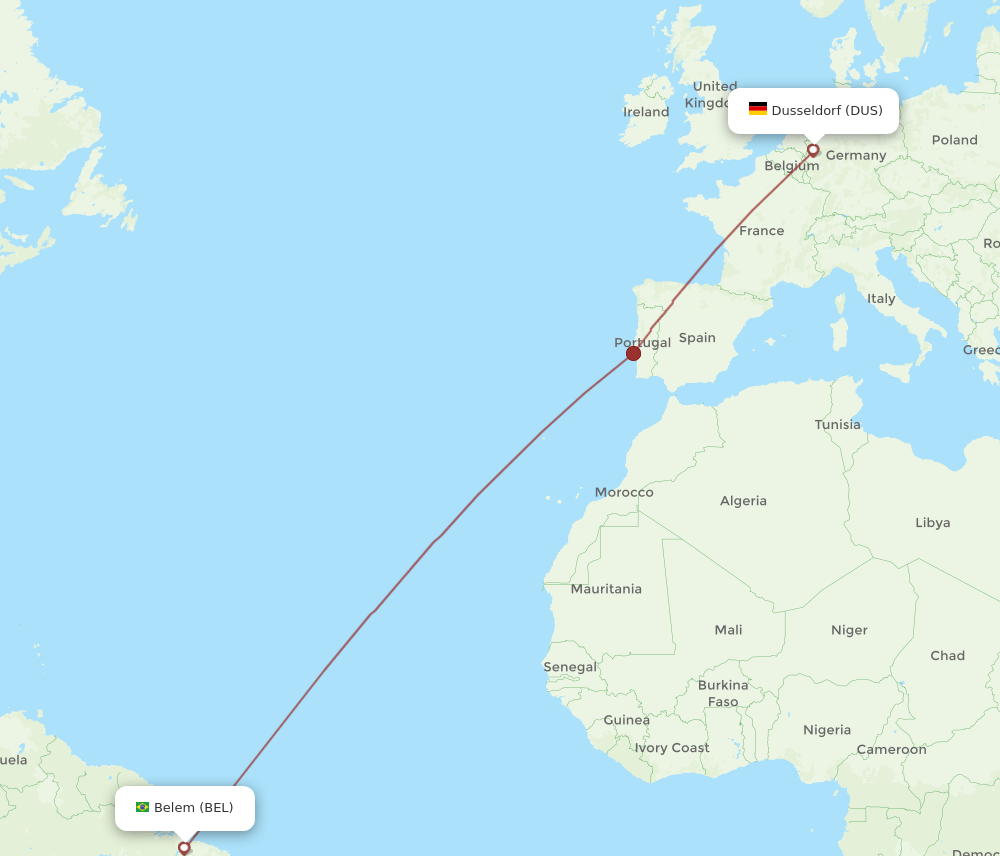 DUS-BEL flight routes