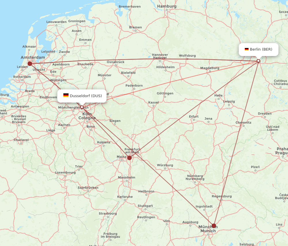 DUS-BER flight routes