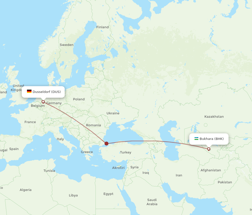 DUS-BHK flight routes