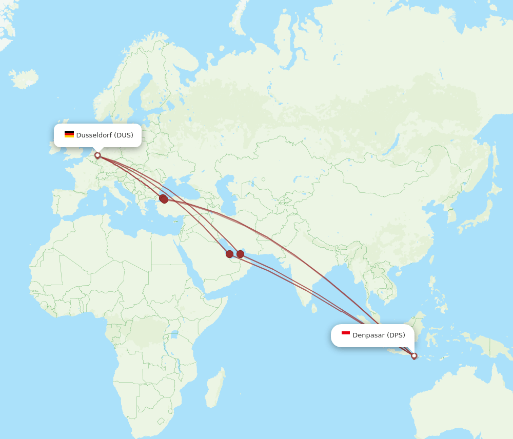 DUS-DPS flight routes