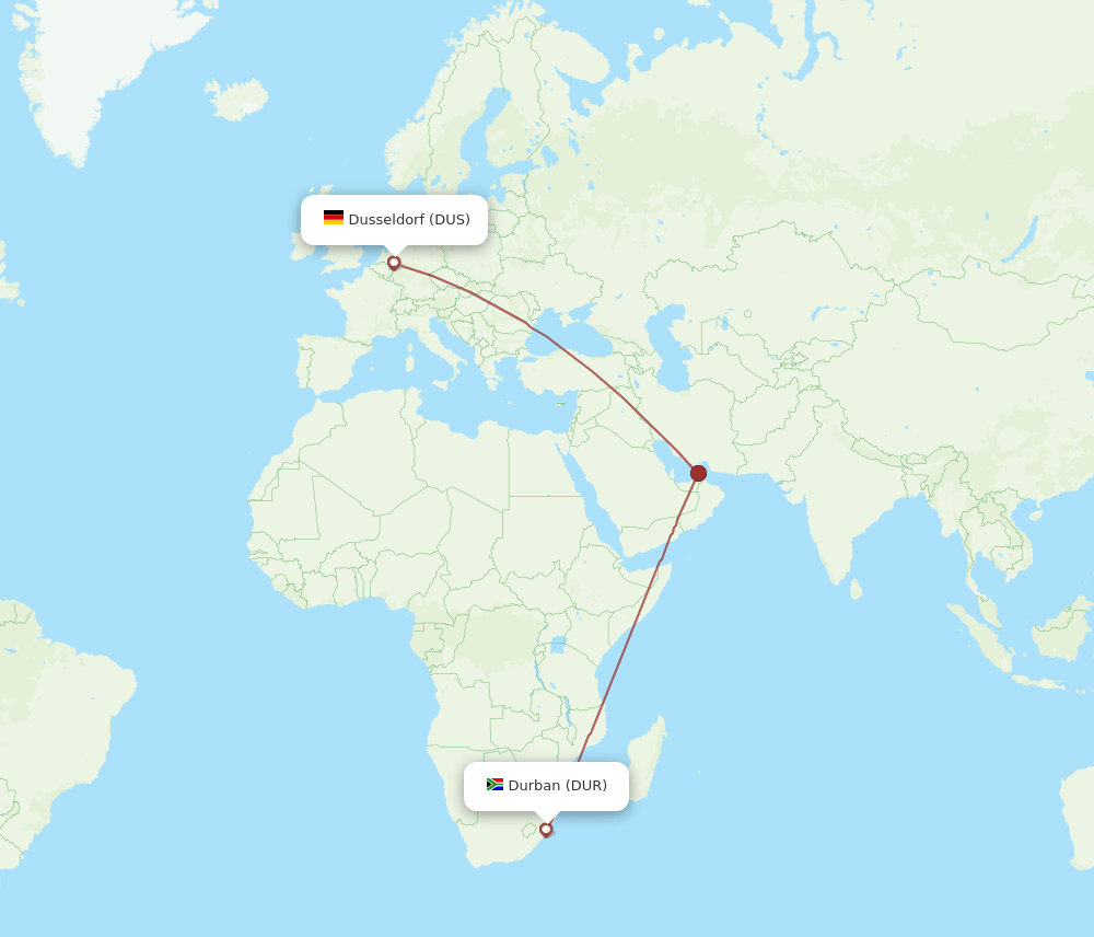 DUS-DUR flight routes