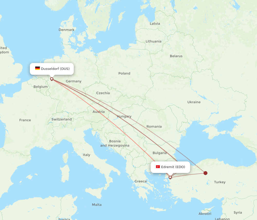 DUS-EDO flight routes