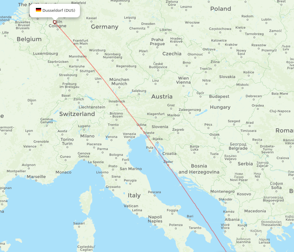 DUS-EFL flight routes