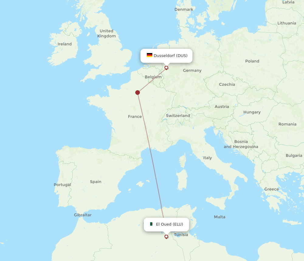 DUS-ELU flight routes