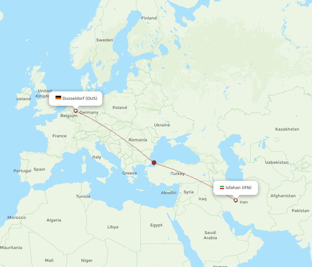 DUS-IFN flight routes