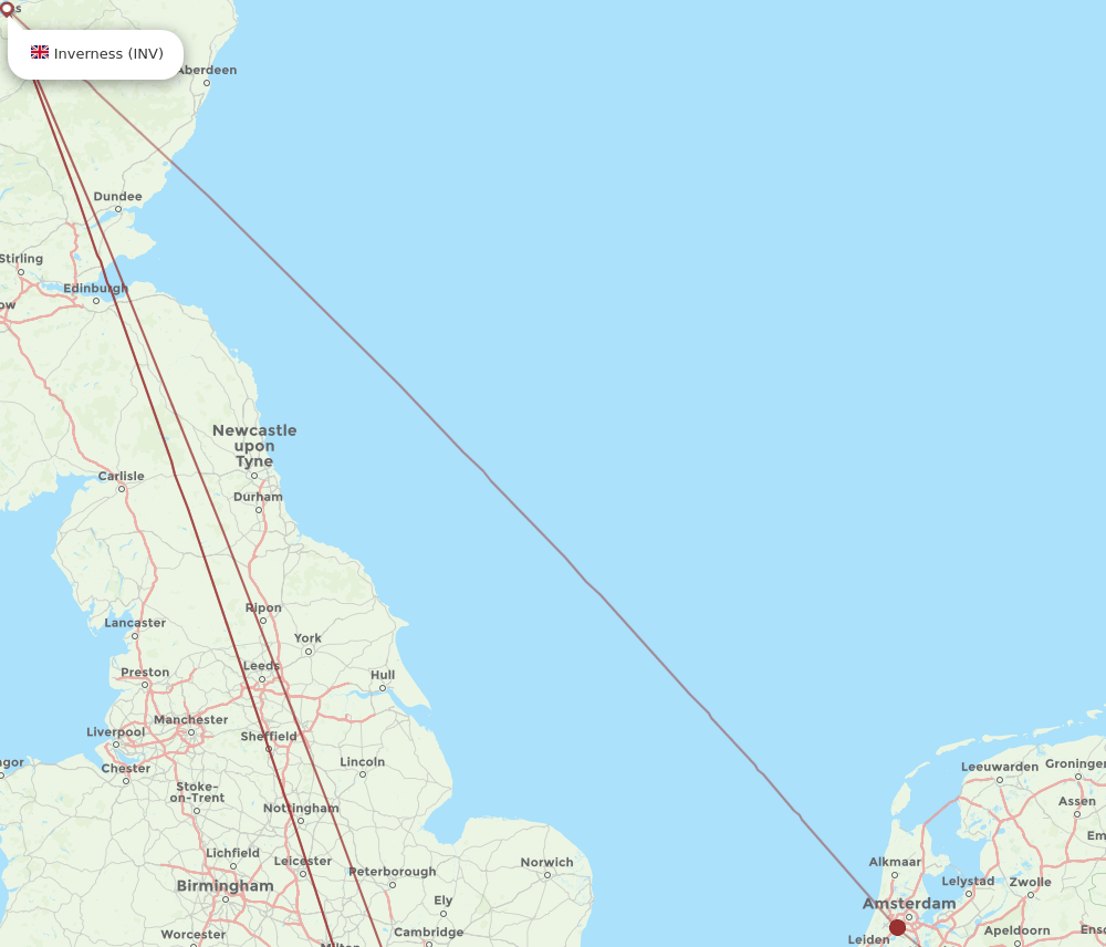 DUS-INV flight routes