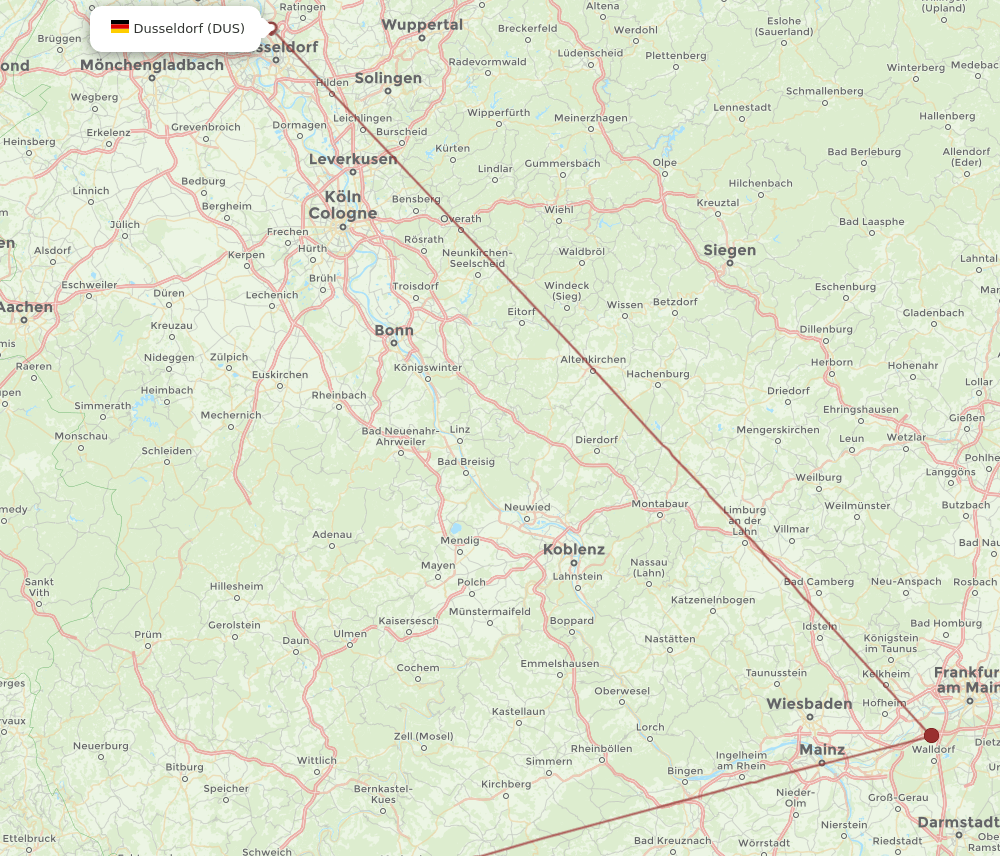 DUS-LUX flight routes