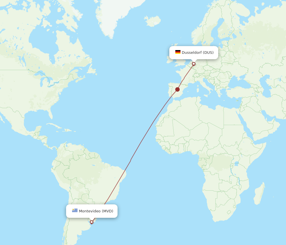 DUS-MVD flight routes