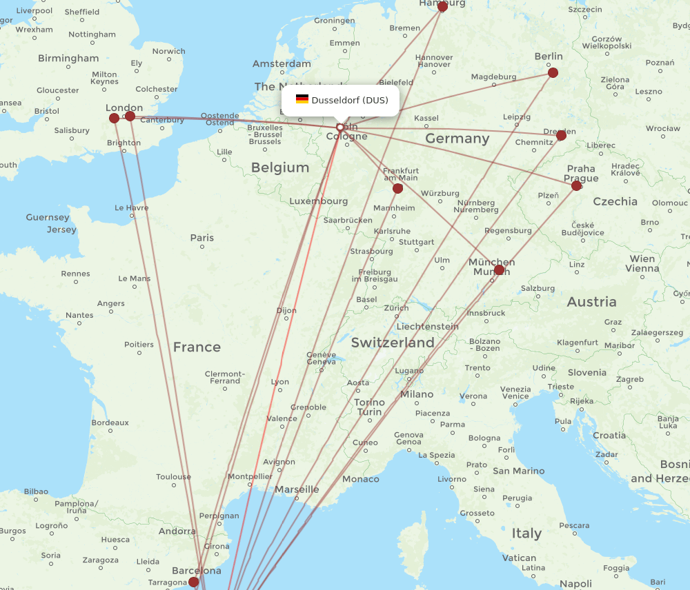DUS-PMI flight routes