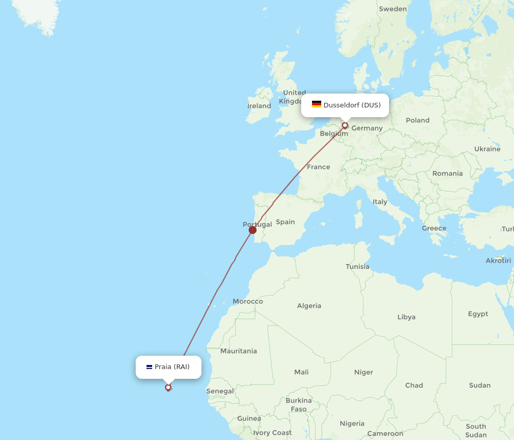DUS-RAI flight routes