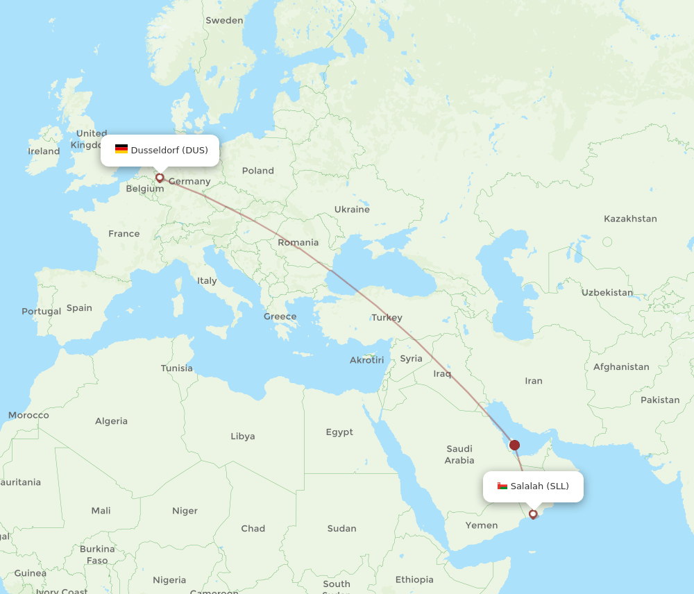 DUS-SLL flight routes