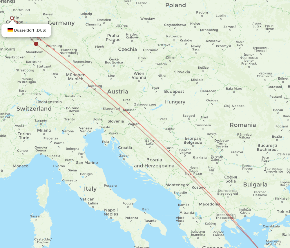 DUS-SMI flight routes