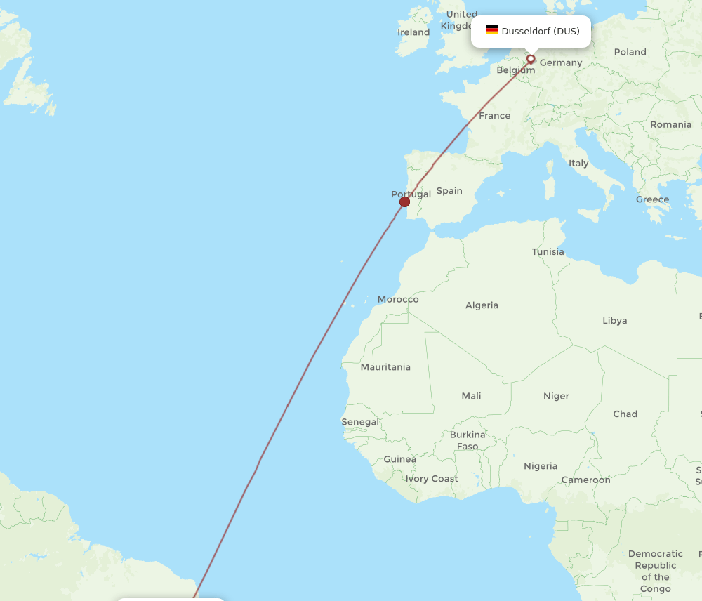 DUS-SSA flight routes