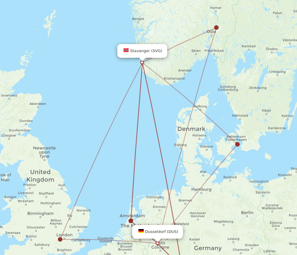 DUS-SVG flight routes