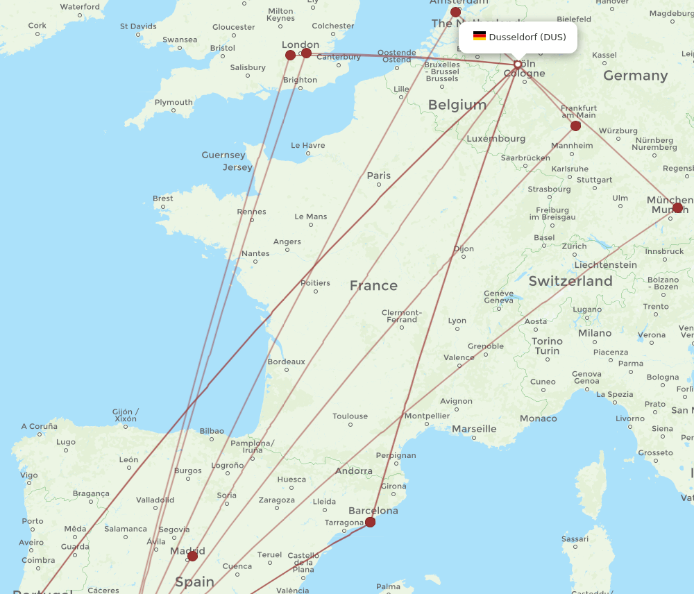 DUS-SVQ flight routes