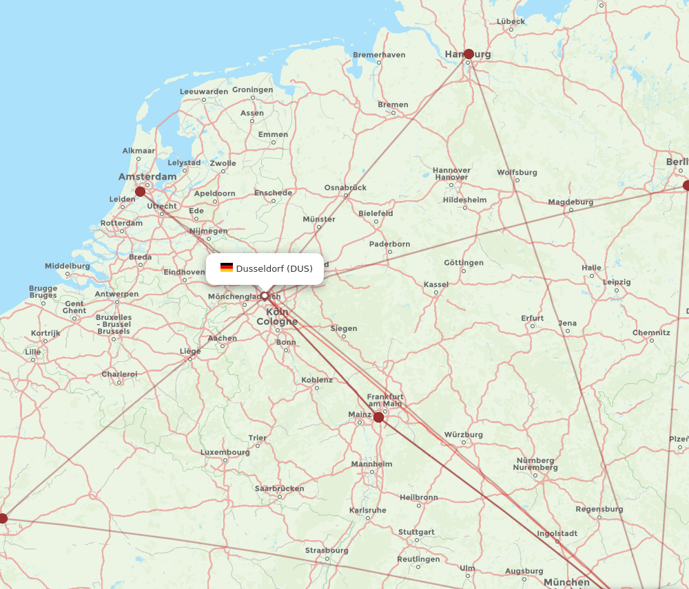 DUS-SZG flight routes