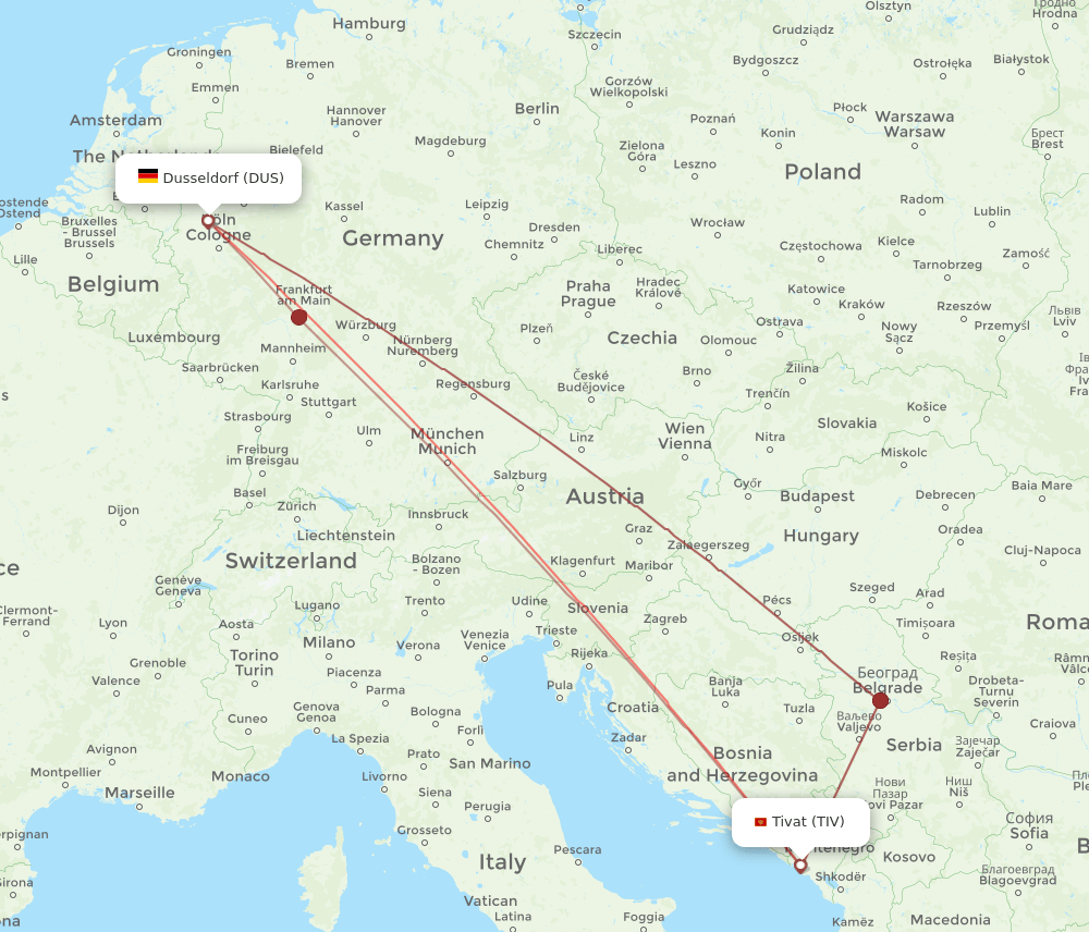 DUS-TIV flight routes