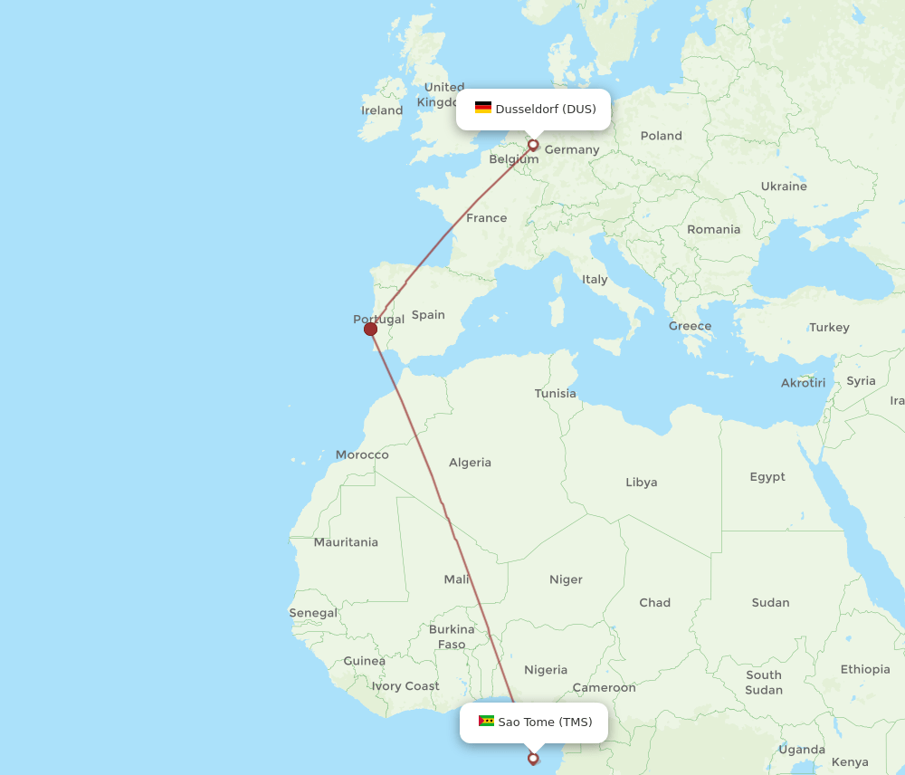 DUS-TMS flight routes