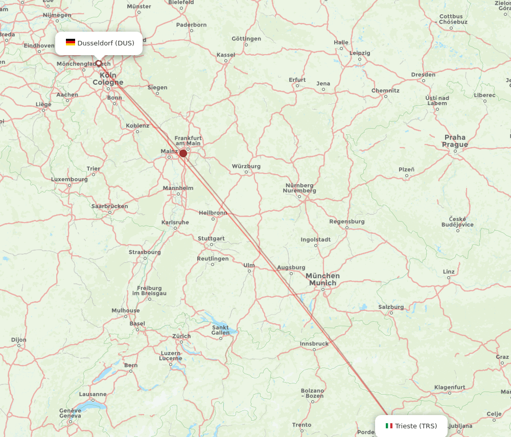 DUS-TRS flight routes