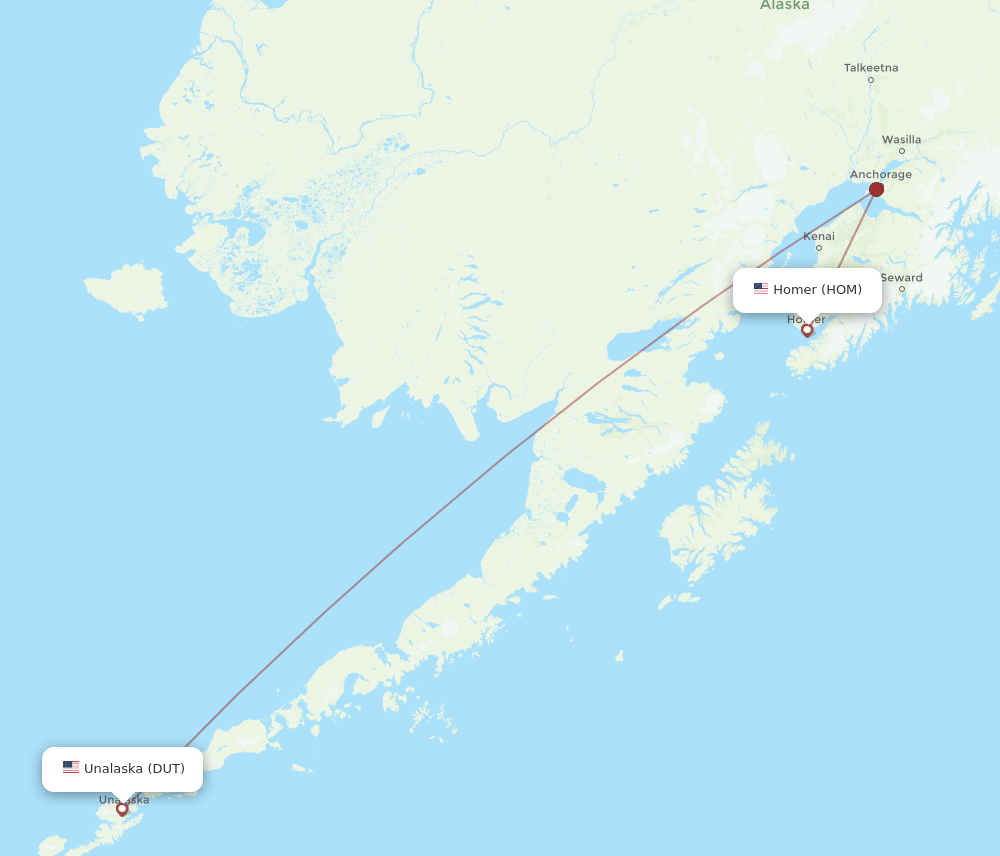DUT-HOM flight routes