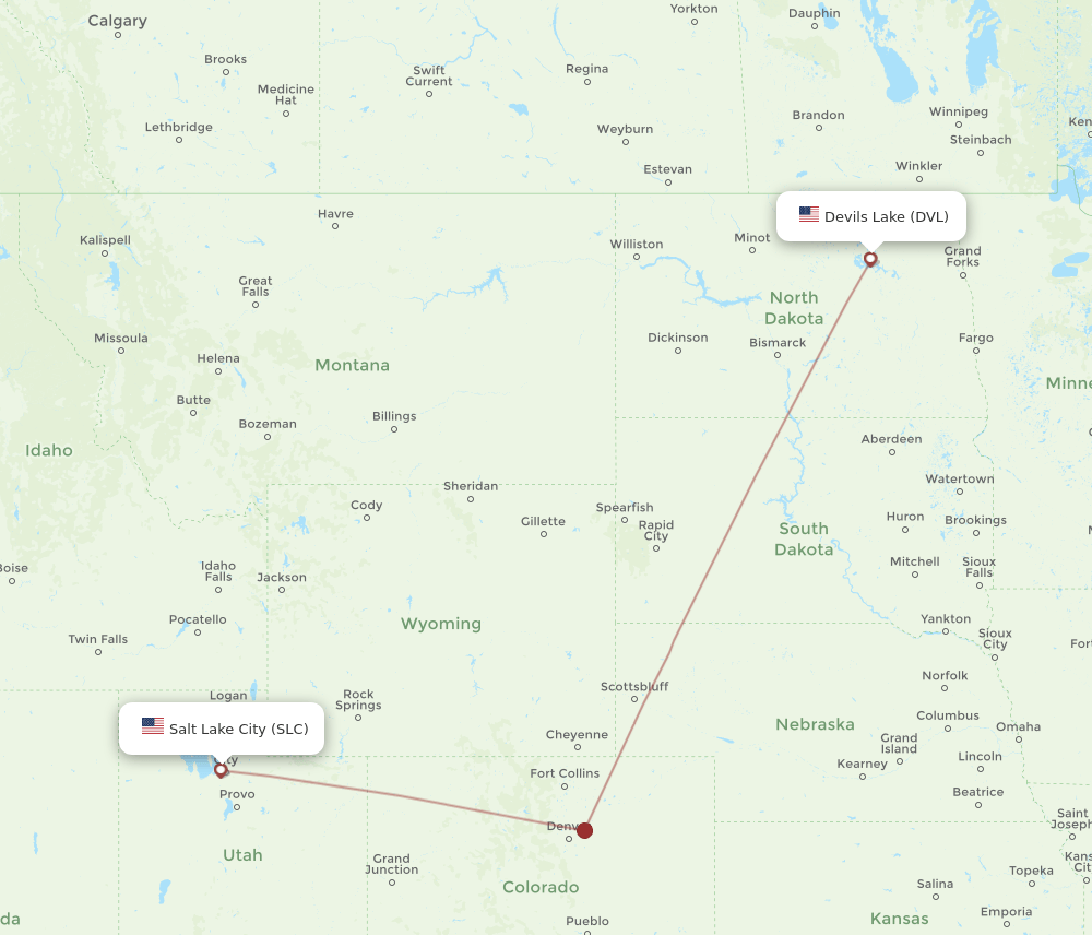 DVL-SLC flight routes