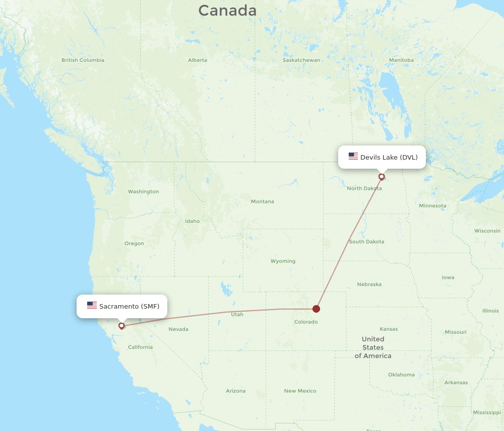 SMF to DVL flights and routes map