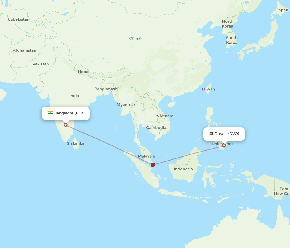 DVO-BLR flight routes