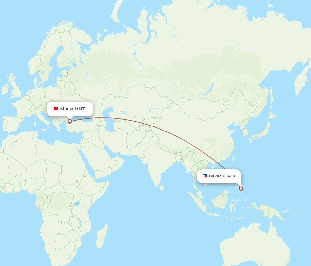 DVO-IST flight routes