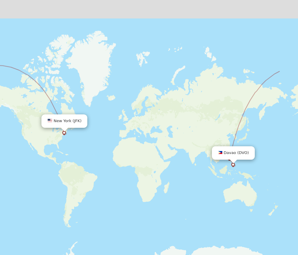 DVO-JFK flight routes