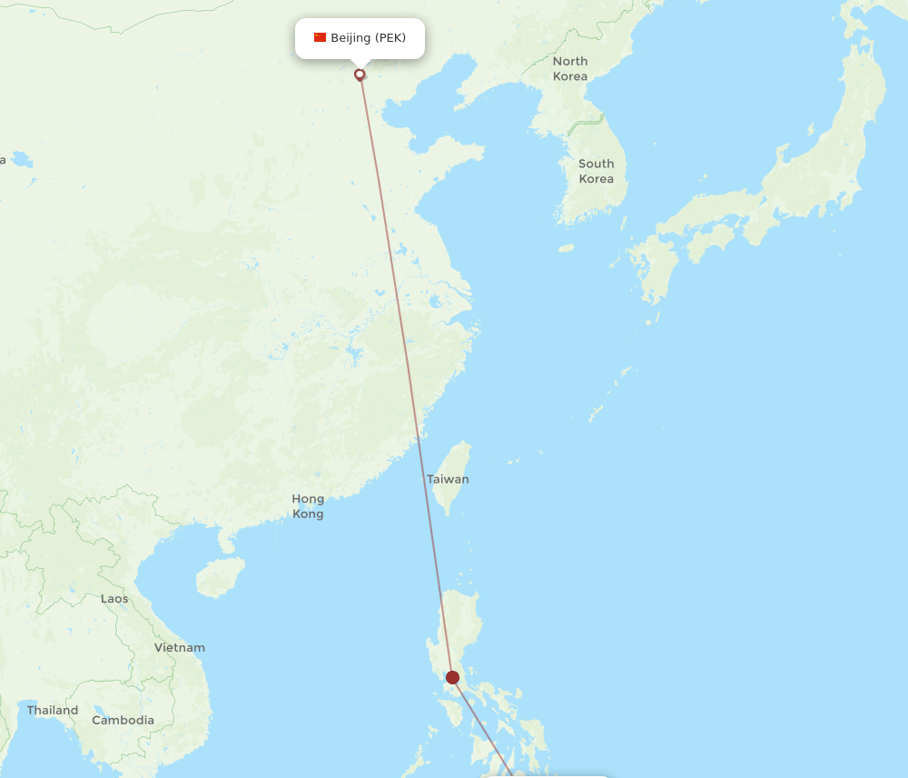 DVO-PEK flight routes