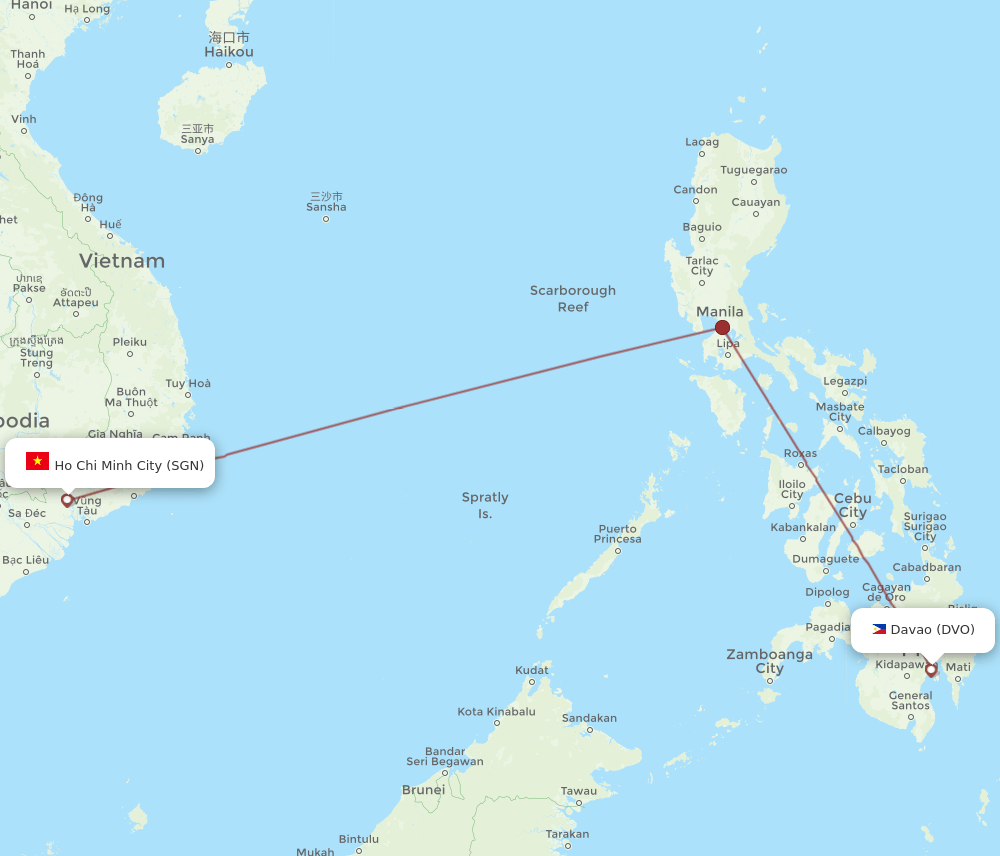 DVO-SGN flight routes