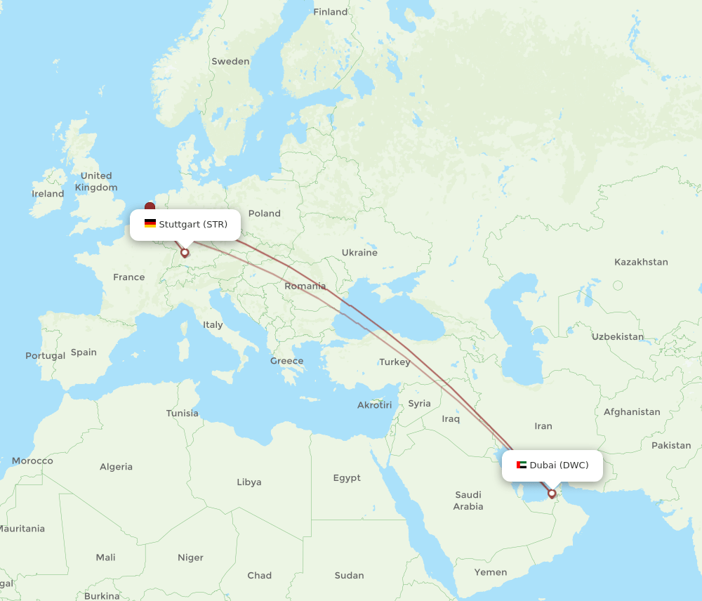 DWC-STR flight routes