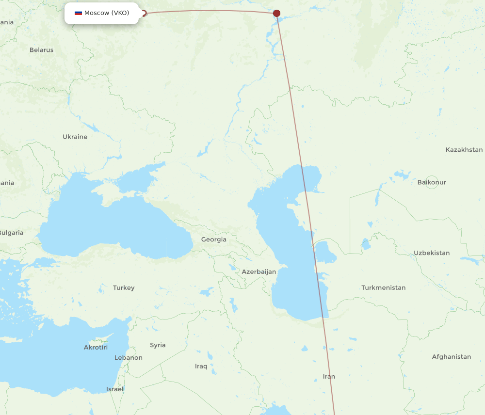 DWC-VKO flight routes