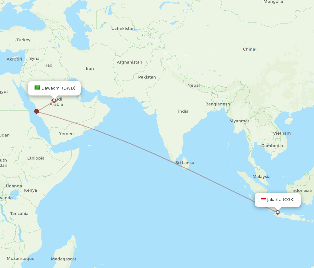 DWD-CGK flight routes